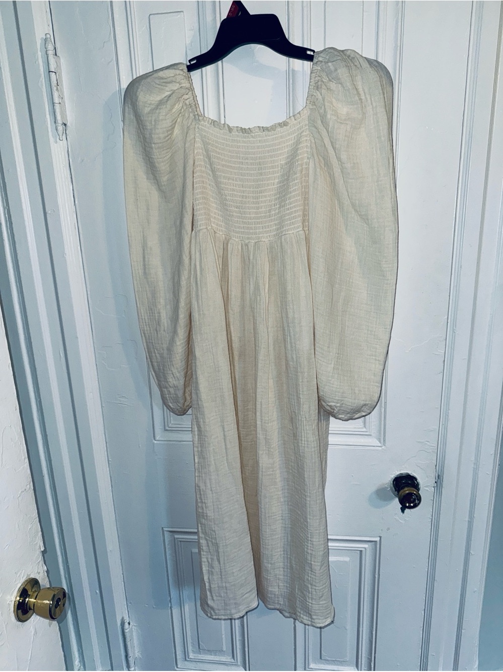 Nothing Fits But Classic Nursing Aoi  100% Cotton Dress SZ S Egg Shell
